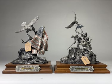 2 Piece Hudson Creek Civil War Pewter Figurine Lot