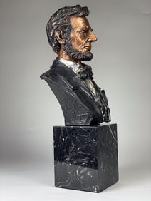 1993 Abraham Lincoln Bronze Bust Chilmark Limited Edition Metal Art