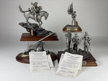 4 Piece Civil War Hudson Pewter Figurine Lot