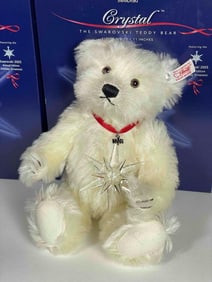 5 Piece Steiff Swarovski Teddy Bear Lot
