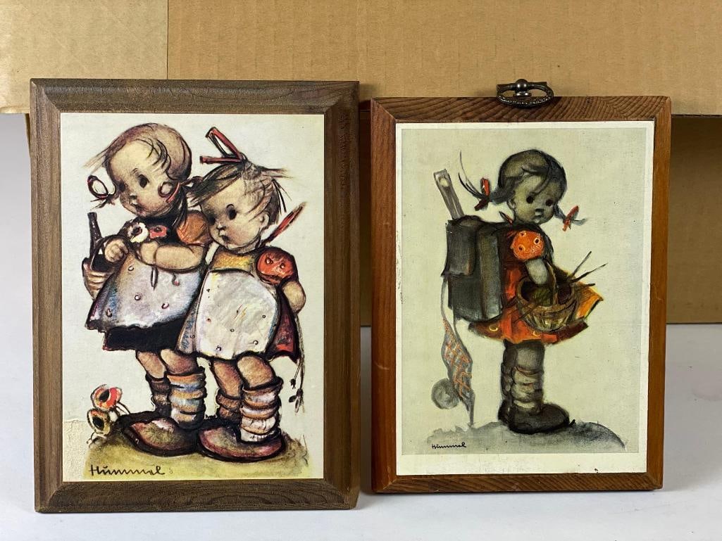 Hummel Wall Art And Miscellaneous Lot: Hummel wall art and miscellaneous lot Low Estimate: 50, High Estimate: 1000 This lot is from the Jack and Bette Lessard extensive Hummel Collection. Descriptions, titles, mold numbers, TMK numbers, an