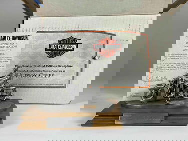 2 Piece Pewter Harley Davidson Motorcycle Figurine Lot