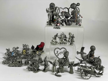 Large Hudson Pewter Figurine Lot