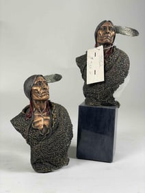 2 Piece Native American Bronze Bust Lot