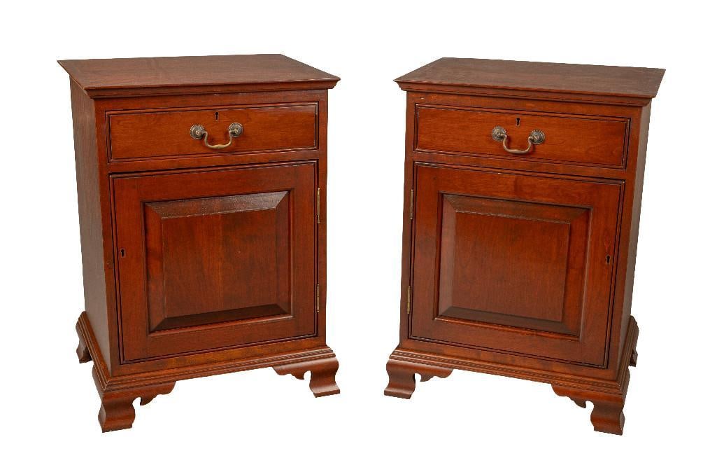 Pair of D. R. Dimes cherry end tables (1 of 2)
