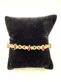 14k Ruby and Diamond Tennis Bracelet