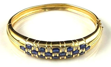 14k Gold Bracelet with Sapphires and Diamonds