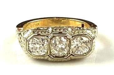 14k Gold Ring with Diamonds