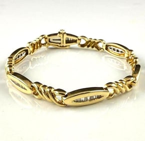 14k Gold and Diamond Bracelet
