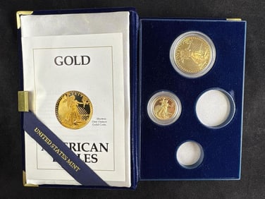 1991 US Mint American Gold Eagle Four Coin Proof Set