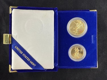 1987 US Mint American Eagle Two Coin Set