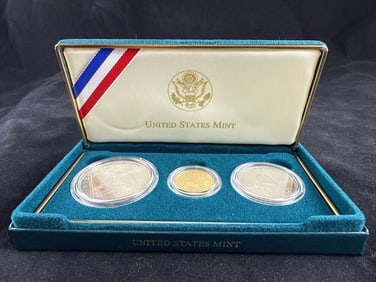 US Mint Commemorative and Civil War Battlefield Coin Sets with Gold Coin
