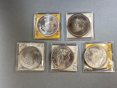 Five Silver Commerative Coins