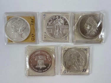 Five Silver Commerative Coins