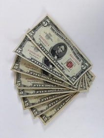 Eight Five Dollar Red Seal Notes