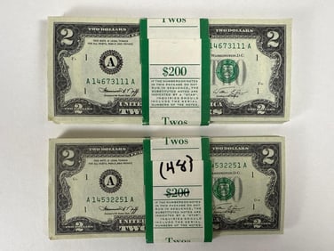 One Hundred and Forty Eight Two Dollar Bills