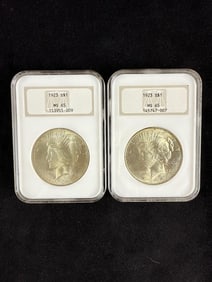 Two 1923 Silver Dollars