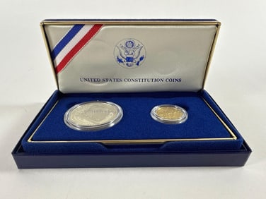 US Mint 1987 Constitution Silver and Gold Coins