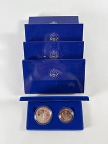 Five US Mint Liberty Coin Silver Dollars and Half Dollar Sets