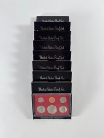 Nine US Mint Proof Sets
