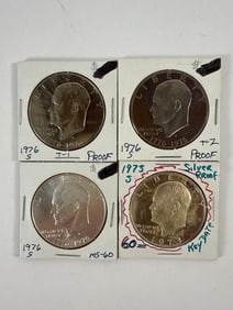 Four Eisenhower Dollars