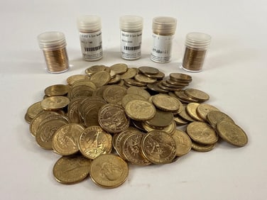 Two Hundred and Five Presidential and Sacogawea One Daller Golden Dollars