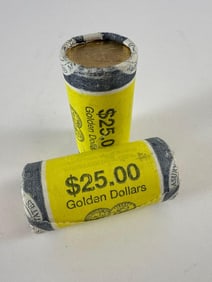 Two Rolls of Sacagawea Golden Dollars