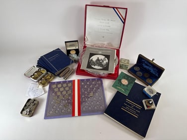 Assorted Medal Lot and Pewter Plate