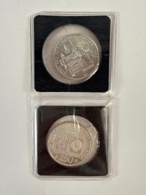 Twenty Five Silver Winter Olympic Coins, Radimlja Tombstone Coin, and Russian Five Rubles Coin