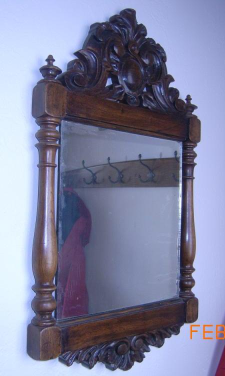 Wall Decor Victorian Mirror, 15" X 27", Hand Carve: Wall Decor Victorian Mirror, 15" X 27", Hand Carved Scroll