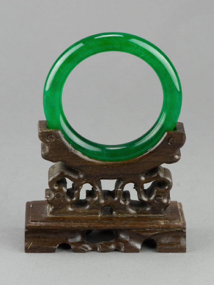 Chinese Emerald Green Jadeite Bangle (1 of 3)