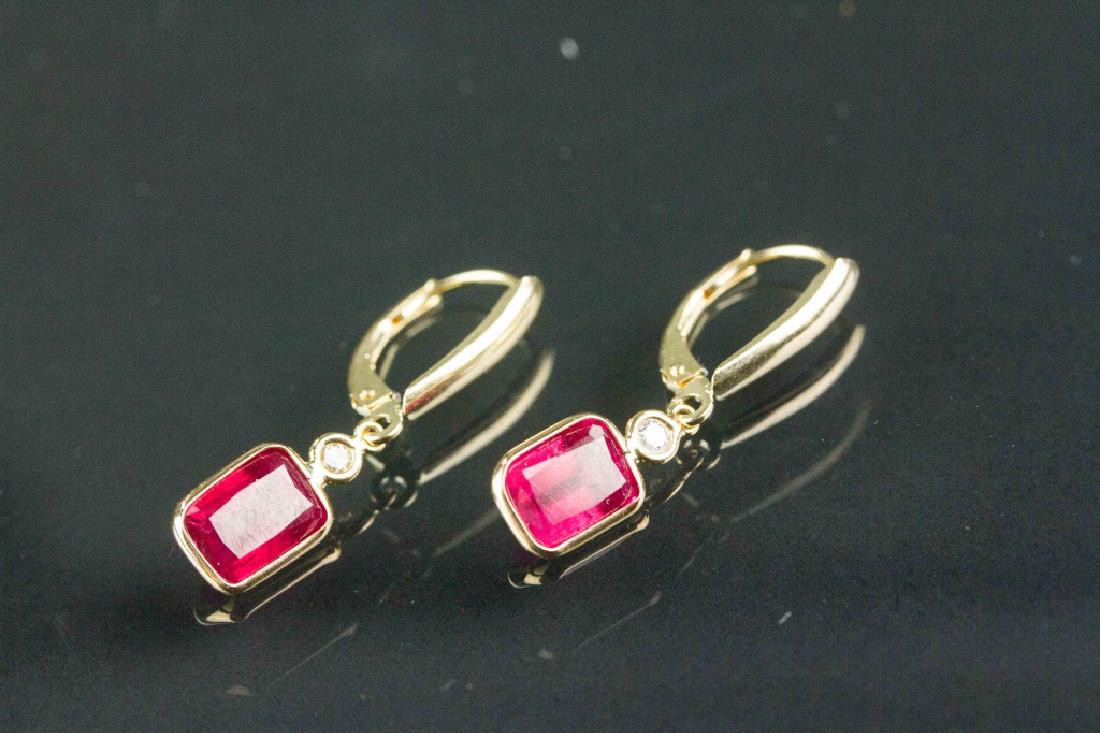 3.70ct Ruby and 0.08ct Diamond Earrings CRV$1430 (1 of 4)