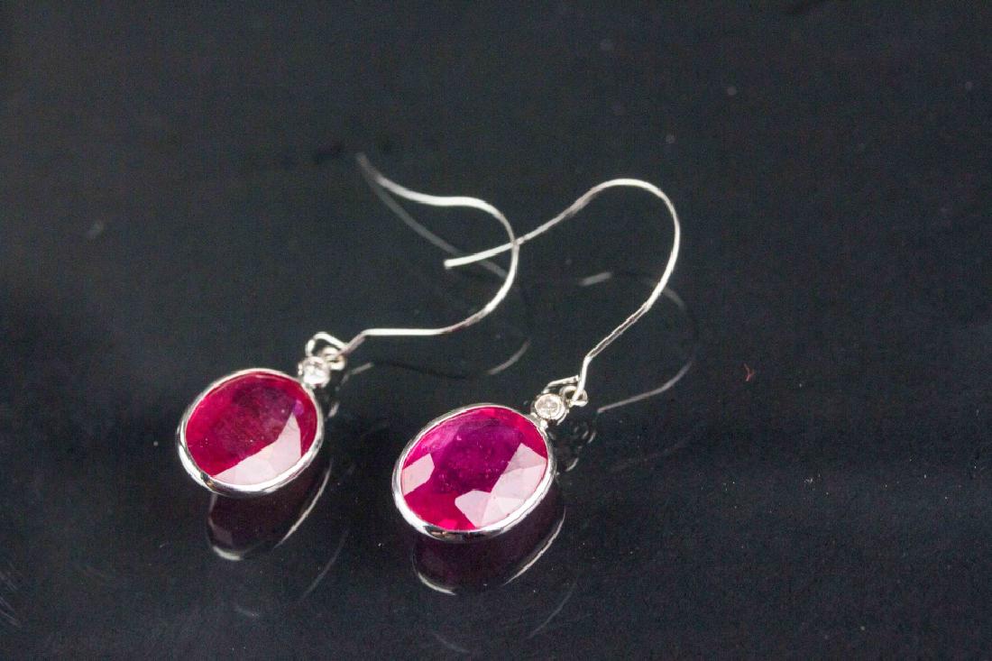 10.30ct Ruby and 0.08ct Diamond Earrings CRV$3094 (1 of 4)