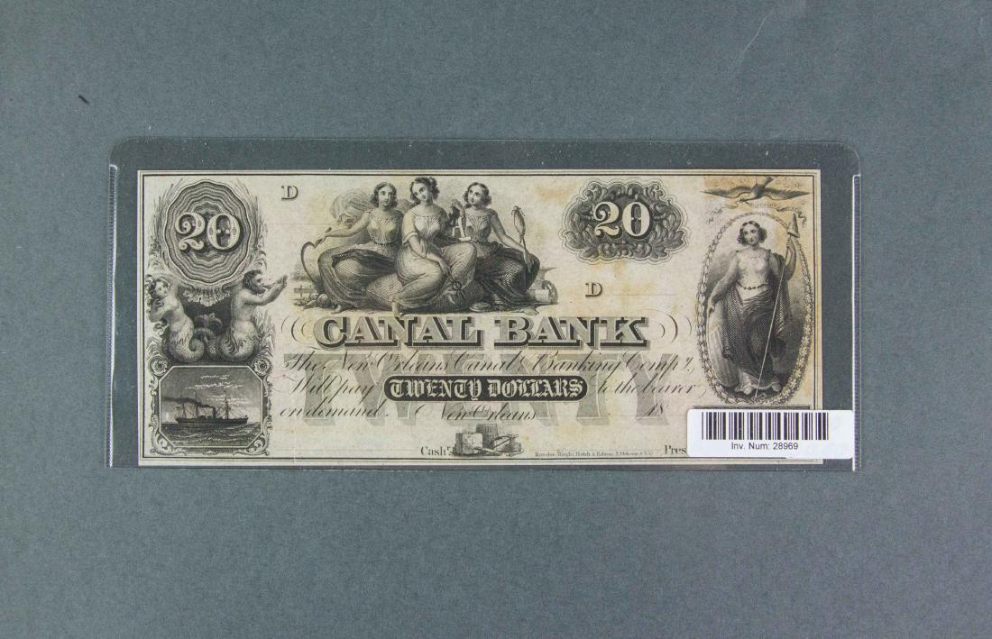 1800s New Orleans Canal Bank $20 Bill (1 of 2)