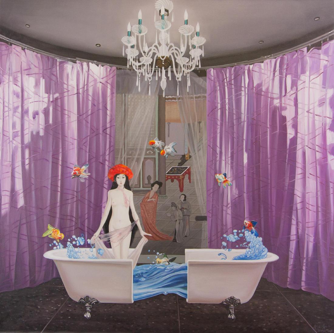 Li Wenfeng b.1979 Chinese Oil on Board Dated 2010 (1 of 7)