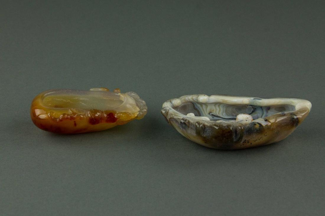 2 Pc Chinese Agate Carved Water Pots (1 of 4)