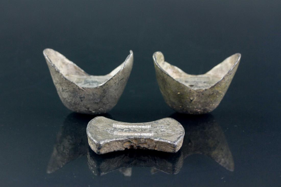 3 PC Chinese Silver Ingot with Marks (1 of 5)