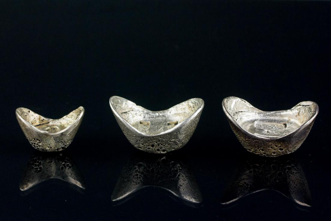 3 PC Chinese Silver Boat Money (1 of 6)