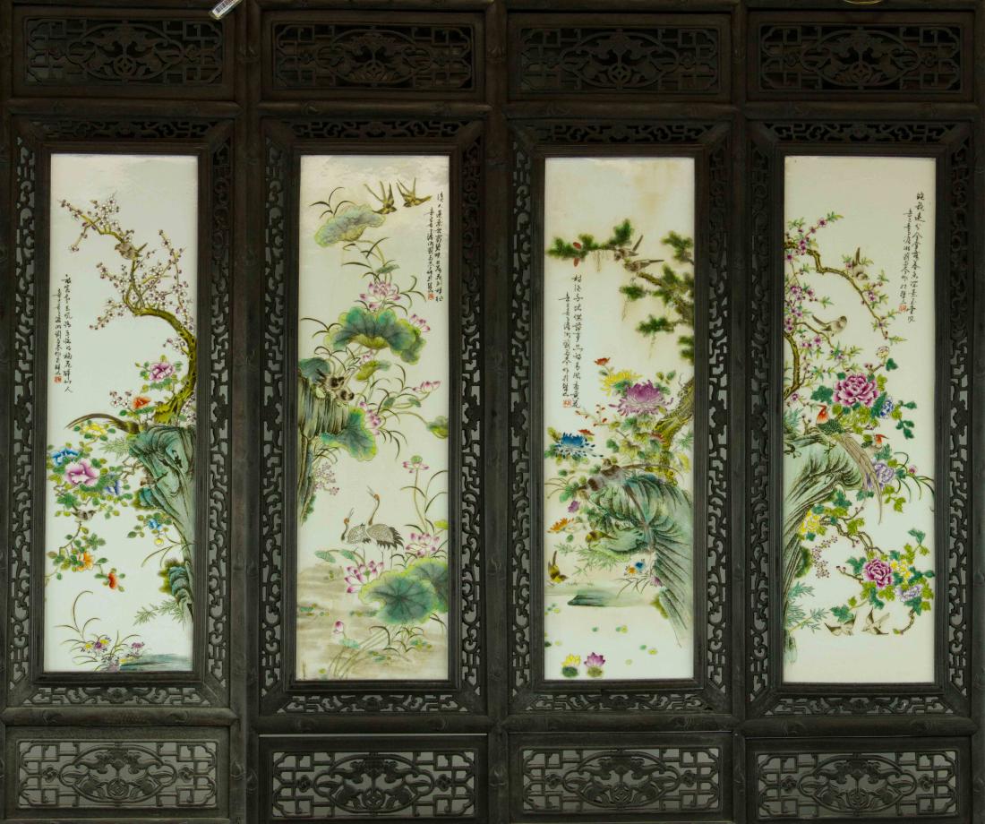 4 Pieces Porcelain Plaques Liu Yucen Zhushan Bayou (1 of 16)