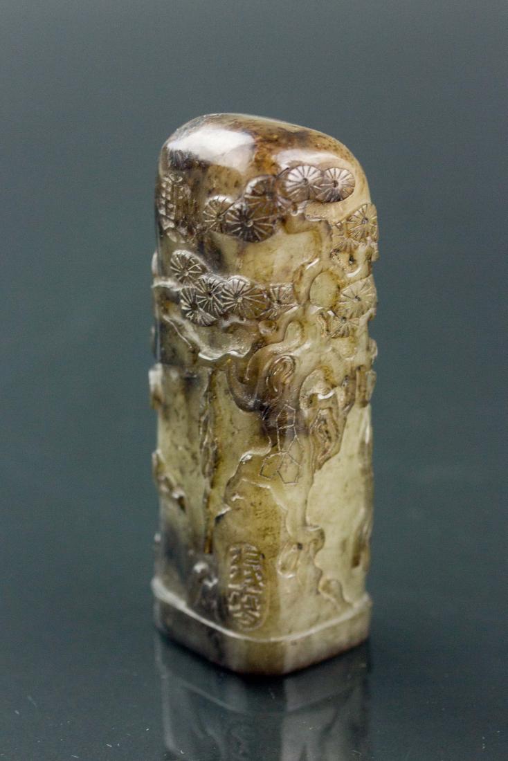 Chinese Russet and Green Hardstone Carved Seal (1 of 4)