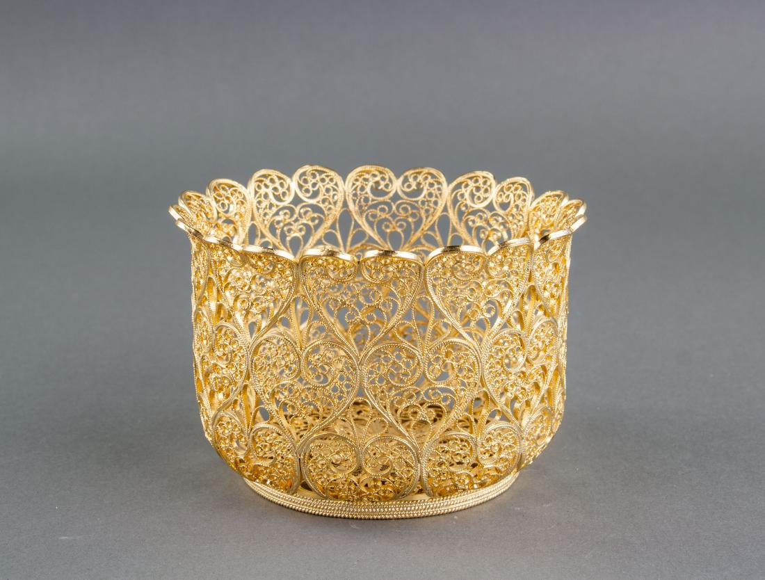 Chinese Gilt Lobed Basket (1 of 3)