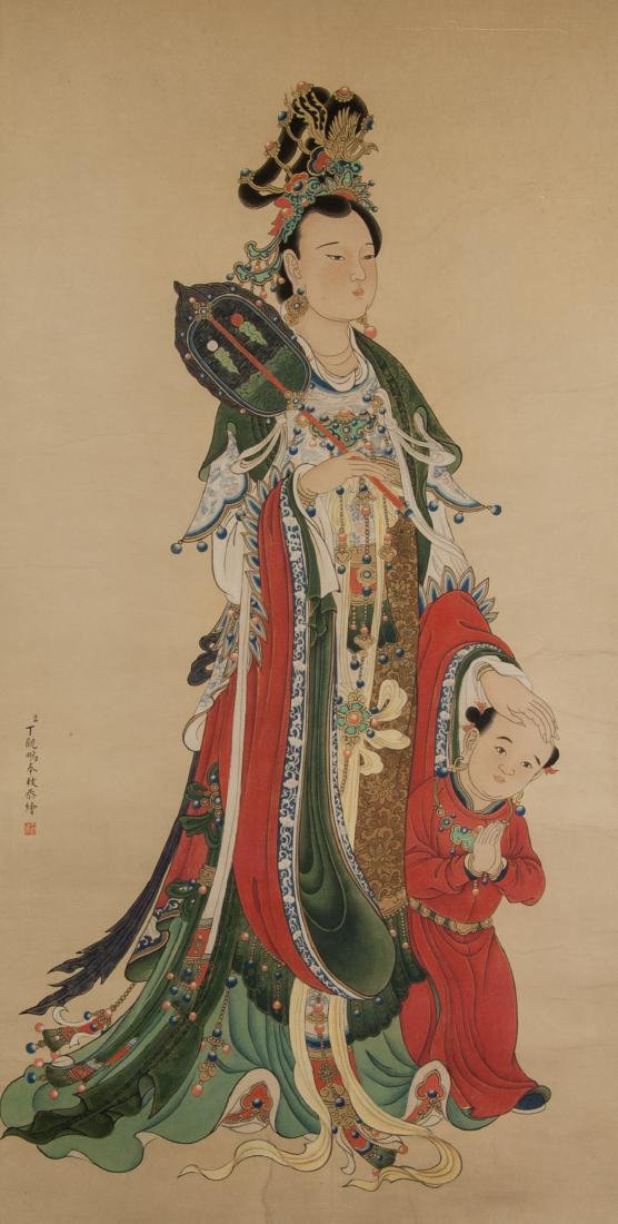 Ding Guanpeng Chinese Watercolour on Paper Roll (1 of 4)