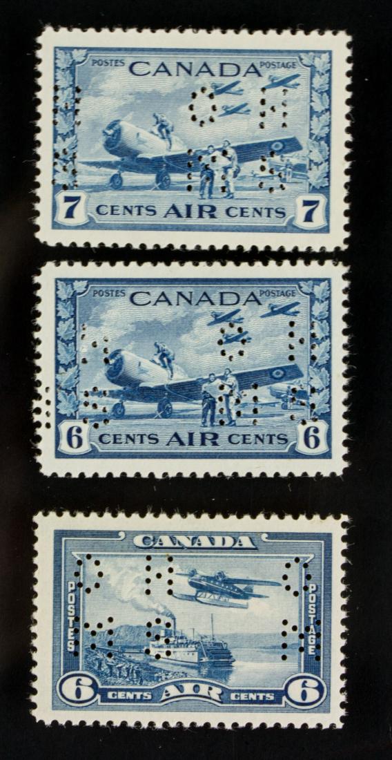 3 PC 1938 & 1942 Canada OHMS Air Mail Stamp (1 of 4)