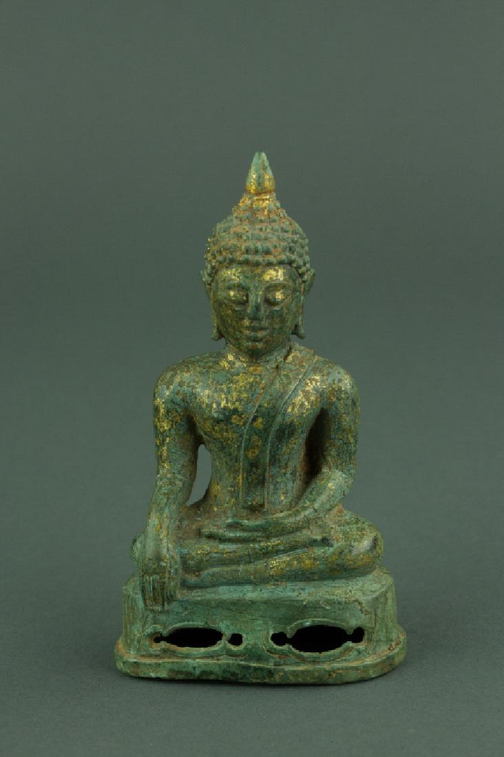 17th Century Burmese Bronze Gilt Buddha Figure (1 of 5)