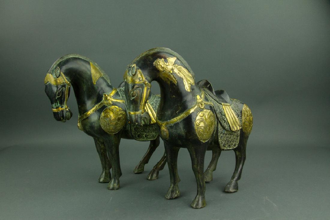 Pair of Chinese Bronze Horses (1 of 7)