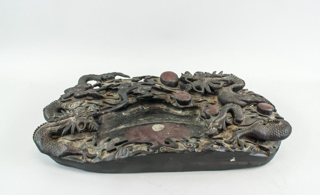 Chinese Qing Dragon Duan Ink Stone Signed Shi You (1 of 10)