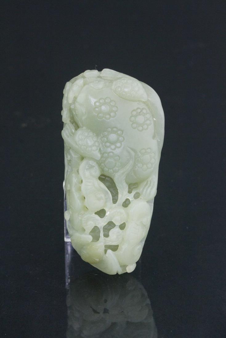 Chinese Hetian White Jade Carved Toggle (1 of 5)