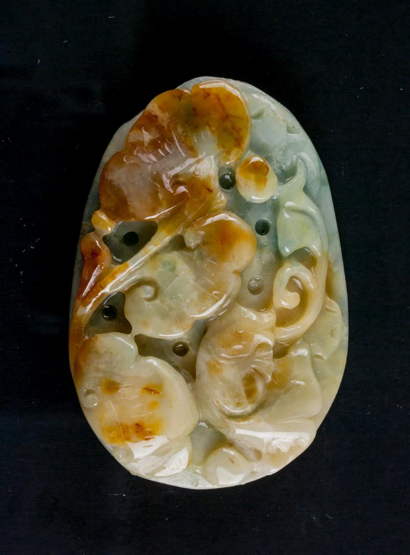 Burma Green and Brown Jadeite Carved Fish Pedant (1 of 2)