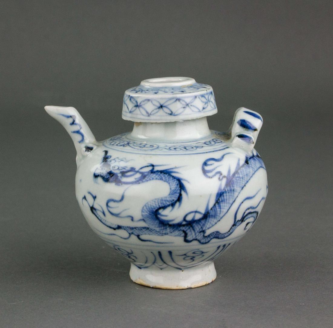 Chinese Blue and White Porcelain Dragon Water Pot (1 of 5)