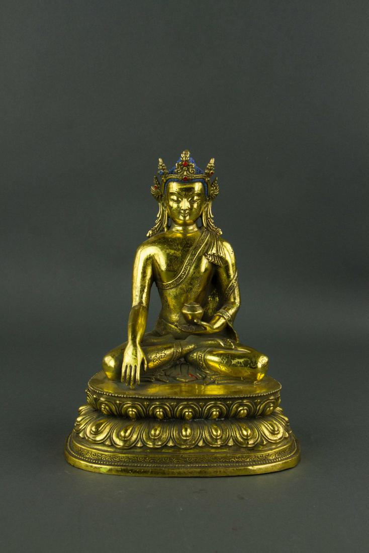 Early 20th C. Tibetan Medicine Buddha Sangye Menla (1 of 6)